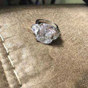 Very large CZ, 925 silver ring